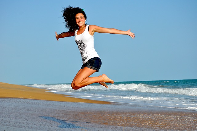 Joyous Jumping Woman