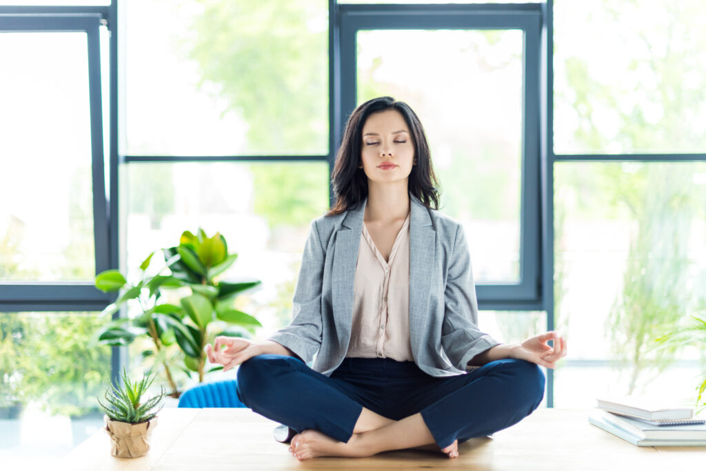 woman meditating